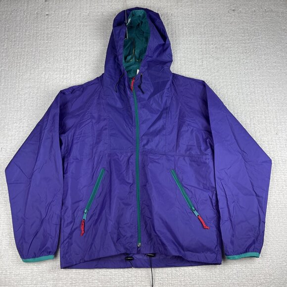 VTG Sierra Designs Medium Nylon Retro Purple Full Zip Hooded Windbreaker Jacket - Picture 1 of 16